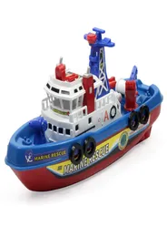 Electric Boat Children Marine Rescue Toys Fire Boat Children Electric Toy High Speed Navigation Nonremote Warship Kids Gift7276276