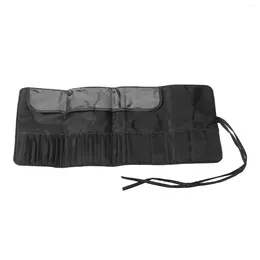 Aufbewahrungstaschen, Make-up-Pinsel-Rollkoffer, schwarz, tragbar, große Kapazität, 26 Löcher, wasserdichter Organizer für Zuhause, Reisen, Kurztrip