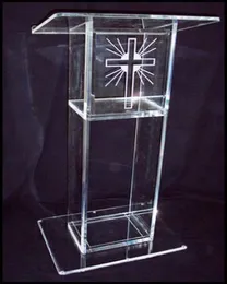 Transparent akryl Lectern Podium Pulpit Lectern Bureau Stand3513749