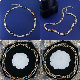 Färgglad emalj dubbel bokstav för låsande tjockt platt halsband gjorde mässselektroplätering material olje droppande choker halsband hiphop rock punk stil smycken smycken