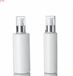 30 Stück 150ML250ml Silber eloxierte Aluminium-Pumpflasche leere weiße Emulsion 150cc Kosmetikverpackung Flaschegoods6527746