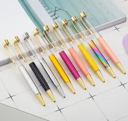 27 Color Creative Empty Tube Ballpoint Pennor DIY Selffilling Metal Pen School Stationery Office Supplies Writing Gift2749545