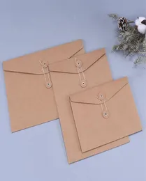 Brown Kraft Paper A5A4 Plezyjna dokument Plik do przechowywania kieszonka do przechowywania pustej koperta z blokadą sznurka do przechowywania biuro podkładka 5276255