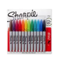 12 Colors American Sanford Sharpie Stałe markery Ekologiczne Ekologiczne marker Pen Sharpie Fine Point Stałkowy znacznik 2104814