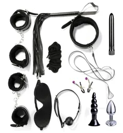 Sexleksaker för par bondage vibratorer set kit sm återhållsamhet bdsm slav anal plug vibrator flirt spel erotiska leksaker för kvinnor män y12038580