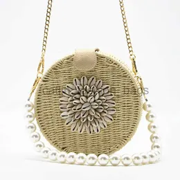 Shoulder Bags 2021 New Round new shell pearl woven bag women str shoulder bagcatlin_fashion_bags
