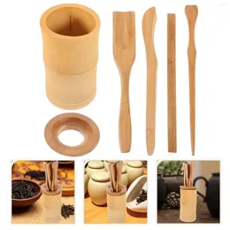 Teaware Sets Tea Set Bamboo Ceremony Accessories Scoop Supplies Clip Wooden Cooking Utensils