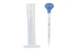 Conta-gotas de vidro com cabeça de borracha 5ml 10ml e kit de cilindro de medição de 100ml pipeta de vidro com linha de escala conta-gotas de laboratório de química8791734