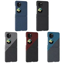 البلاستيك لـ Huawei P50 Pocket S Case Shard Carbon Fiber Cover Wover