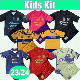 ESPNSPORT 23 24 Tigres de la Uanl Kids Kit Soccer Jerseys Gignac Lopez D. Reyes Pizarro Aquino L. Quinones Home Away 3rd GK Special Edition Commemorative Football Shirts