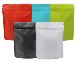 50st Stand Up Matt Mylar Bag Heat Seable dragkedja Låspåse Doypack Pure Aluminium Foil Bags Coffee Package Metallic Bag1020428