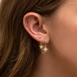 Brincos pendurados CANNER Star Studded com diamante Eardrop para mulheres amostra de prata 925 Zircon 2024 tendência de luxo festa de casamento aniversário