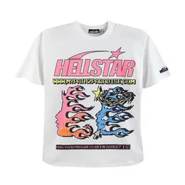 Camicia maglietta da uomo firmata camicia hellstar off white camicia Fashin designer per uomo donna camicie hip hop Y2K RAP rapper Graffiti stampa lavaggio T-shirt larghe