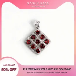 Pendants TBJ Stock sale ,925 sterling silver pendant without chain with natural red garnet diopside gemstone fine jewelry for women