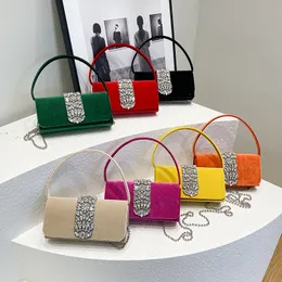 Factory outlet women shoulder bags 7 color niche design Candy colored fashion handbags sweet lady flannel chain bag winter popular diamond handbag 7052#