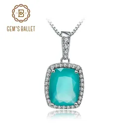 Pendenti GEM'S BALLET 3.67Ct Collana con pendente in pietra preziosa di agata verde naturale per le donne Gioielleria raffinata in argento sterling 925 Trasporto di goccia