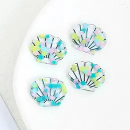 Charms 5pcs 20x25mm lindo pendente de vieira colorida para jóias que fazem jóias que fabricam acessórios de pulse de colar da mulher DIY