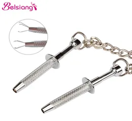 Belsiang Breast Clips Nipple Clamps for Women Torture Chain Screw Nipple Bdsm Steel Bondage Adult Sex Toys for Couples NC4 Y2011184825402