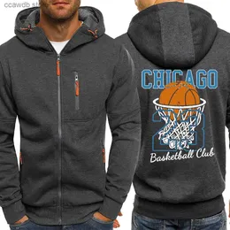 Herren Hoodies Sweatshirts Chicago Basketball Club 23 Hip Hop Print Hoodies Herren Fleece Kleidung Mode Übergroßes Sweatshirt mit Reißverschluss Warmer lässiger Reißverschluss Hoody T240110