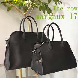Настоящая кожа The Row Margaux15 Terrasse Tote Mags Margaux 17 мессенджер роскошные женские кросс -блок дизайнерские сумки для мужских сцепления сумочка на выходных пляж Shpper 5a