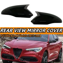 أغطية غلاف مرآة للقرن الجديد للقرن من أجل Alfa Romeo Stelvio 2017-2022 Cover Rive Cover Cover Cover Cover Case Trim Add On Car Expensions