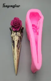 Stampo in silicone 3D Rose Crow Skull Stampo in resina Cioccolato Candela Gesso Cottura T2007034564754