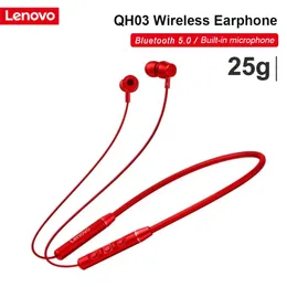 سماعات الأذن Lenovo QE03 BT5.0 سماعات الرأس اللاسلكية عنقار عنق الأذن سماعة سماعات الرأس الرياضية شنقا سماعات أذن غير متوفرة الشفط المغناطيسي مع الميكروفون