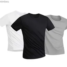 メンズTシャツ防水メンズTシャツスパンデックスシャツアンチダーティステインプルーフポリエステル基本レイヤーシャツをスポーツ用の短袖TシャツSL240110
