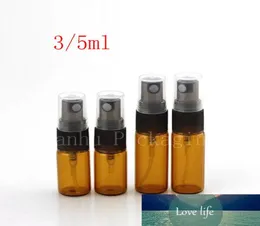 3ml 5ml 브라운 미니 유리 스프레이 병 샘플 미스트 스프레이 퍼피 디스플레이 유리 용기 리필 가능한 분무기 바이알 100pclot3190557