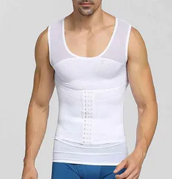 New Mens Shapewear Breathable Mesh Body Shaper Hook Closure Adjustable Tummy Control Vest Waist Trainer Slimming Abdomen Tank Tops3526824