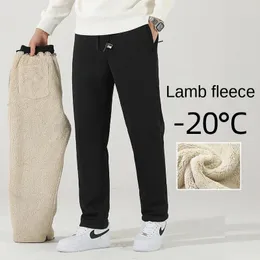 Winter Cashmere Pants Men's Fleece Warm Thick Casual Sports High Quality Fashion Drawstring Large Size Jogger L8Xl 240109