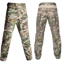 Calça masculino masculino tático Militari Pant Men Windbreaker Cargo Pants dos EUA Army Paintball Calças de combate com joelheiras Airsoft Casca de roupas