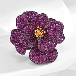 Brooches Brooch for Women Flower Zircon Inlaid Close Pins 고품질 고급 보석 액세서리 선물 선물 여자 친구