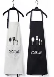 Aprons with Front Big Pocket Waterproof Oil Proof Kitchen Knife Fork Print Apron Cooking Baking Household Cleaning Tools kit Home 6768471