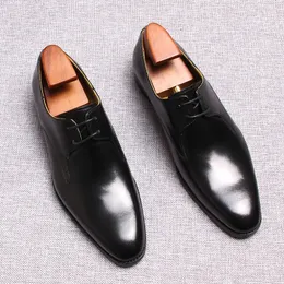 Stor storlek 610 Handgjorda herrar Oxford Shoes äkta läder av hög kvalitet klänning klassisk affärsformell för män 240110