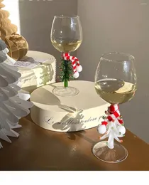 Bicchieri da vino Albero di Natale Calice in vetro brulé Calice da champagne ad alto borosilicato Cocktail presente