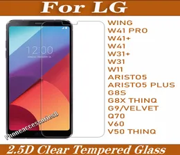 LG Wing W41 Pro W31 W31 Aristo 5 Plus G8S G8X G9 Velvet Q70 V60 V50PCS EAC6400333 용 25d Clear Tempered Glass Phone Screen Protector