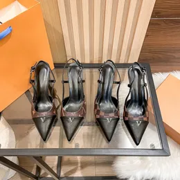 scarpe firmate donna tacchi sandali piatti per donna cetriolo regina Sandali classici a punta con tacco alto a forma di V con fibbia di lusso