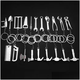 Other Hand Tools Keychains For Men Car Bag Keyring Tool Mini Utility Pocket Clasp Rer Hammer Wrench Pliers Shovel Axe Spanner Simation Dhmwk