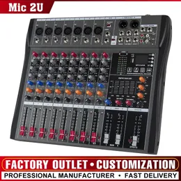 Mixer audio professional 8 channel mixer mixing console Bluetooth USB computer 48v power supply number live performance 240110