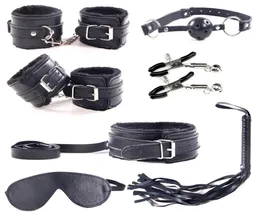 Sex Tools Shop Sex Products 7 pcsset Role Play Leather Adult Sexy Sex Toys bdsm Fetish Bondage Harness Kit Sextoys For Couples Y11221845