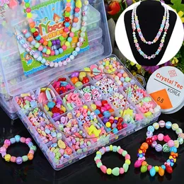 Armbänder DIY handgemachte Perlen weibliche Strang Armbänder Kinder Perlen Spielzeug für Mädchen Kind Halskette Halsreif Frauen Modeschmuck Zubehör