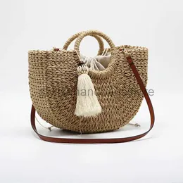 Shoulder Bags Women's Accessories Bags Spring / Summer 2020 New Fashion Casual Round Handle Thick Papyrus Woven Shopping Bagstylishhandbagsstore