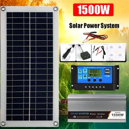 1500W Solarpanelsystem 12V Batteri 60A Controller Kit Mobile Caravan Family Camping Outdoor 240110