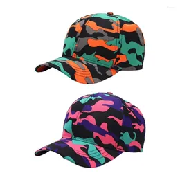 Top Caps Kadın Erkekler Parlak Kontrast Renkli Kamuflaj Beyzbol Harajuku Hip Hop Sokağı Yaz Açık Mekan Snapback Teped