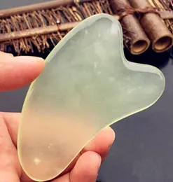 Guasha in giada naturale, massaggiatore per il viso, graffio per gli occhi del viso, raschiatura Gua Sha SPA, strumento per la cura della pelle, assistenza sanitaria, bellezza, punti terapeutici di 6358851