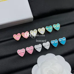 Vintage Heart Style Cute Studs Earrings Women Luxury Letter Plated Studs With Gift Box Valentines Day Gift