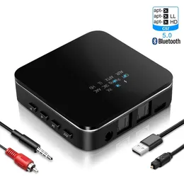 Anschlüsse Bluetooth 5.0 Audiosender Empfänger Auto-on-Adapter für Fernseher/Auto SPDIF/3,5-mm-Bildschirm Aptx Hd, Aptx Ll, niedrige Latenz