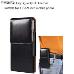 Cell Phone Cases PU Leather Waist Packs Casual Men Phone Pouch Smartphone Bags Belt Clip Case Waist Bag Mobile Phone Bags For iPhone SamsungL240110