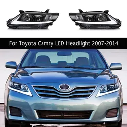 Do Toyota Camry LED reflektora 07-14 Akcesoria samochodowe DRL Daytime Runging Light Streamer Turn Wskaźnik Sygnał Auto części przednia lampa przednia